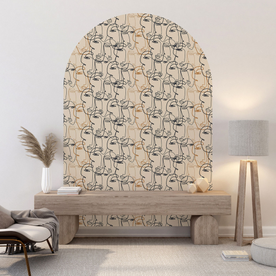 Arch Wall Sticker - Abstract Faces