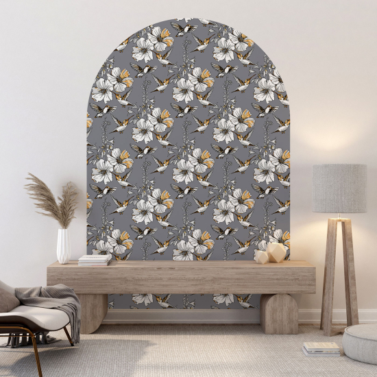 Arch Wall Sticker - Floral pattern