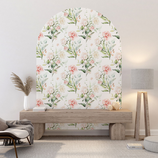 Arch Wall Sticker - Floral pattern