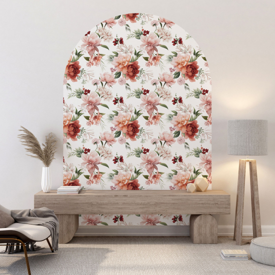 Arch Wall Sticker - Floral pattern