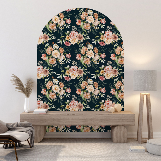 Arch Wall Sticker - Floral pattern