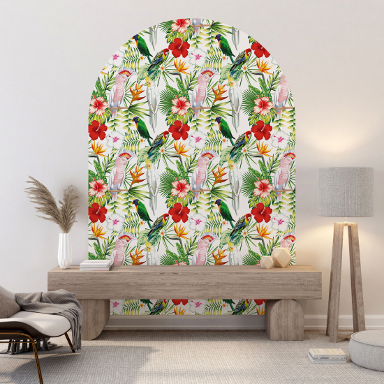 Arch Wall Sticker - Flowers Birds