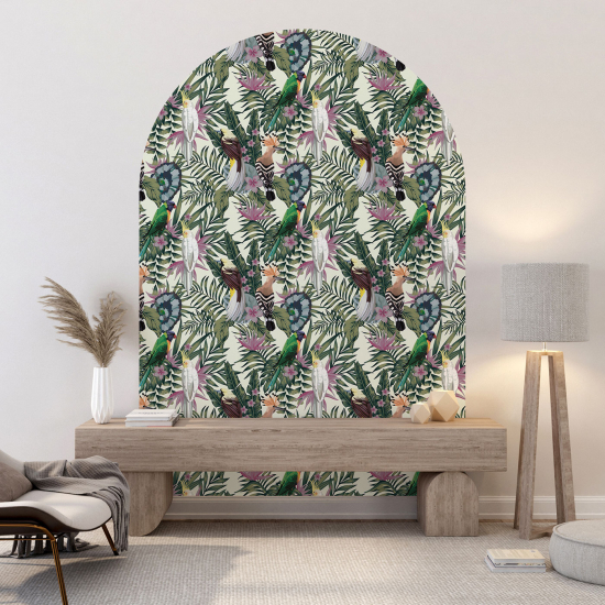 Arch Wall Sticker - Flowers Birds