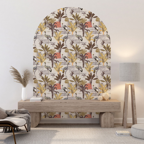 Arch Wall Sticker - Flowers Birds