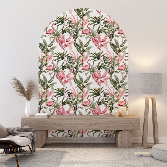 Arch Wall Sticker - Pink flamingos