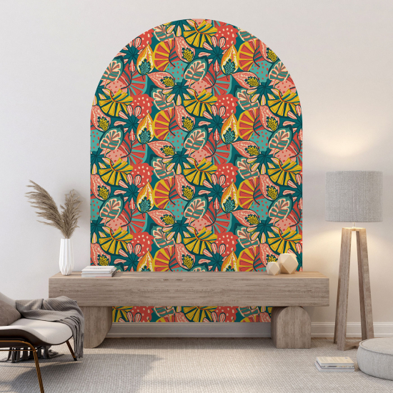 Arch Wall Sticker - Tropical pattern