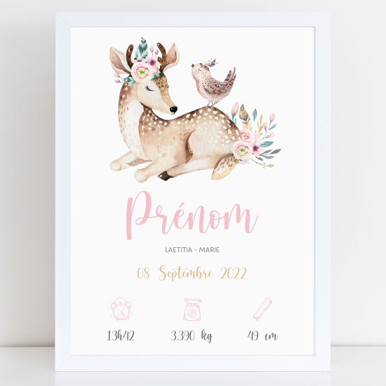 Baby birth poster - Fawn