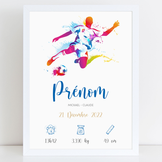 Baby birth poster - Soccer player