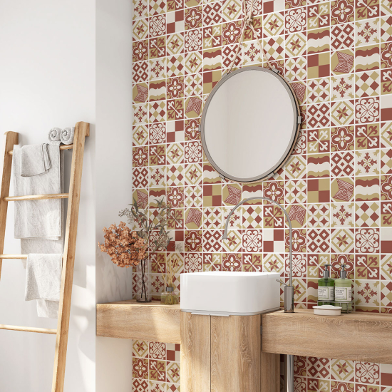 Bathroom Self Adhesive - Cement tile pattern