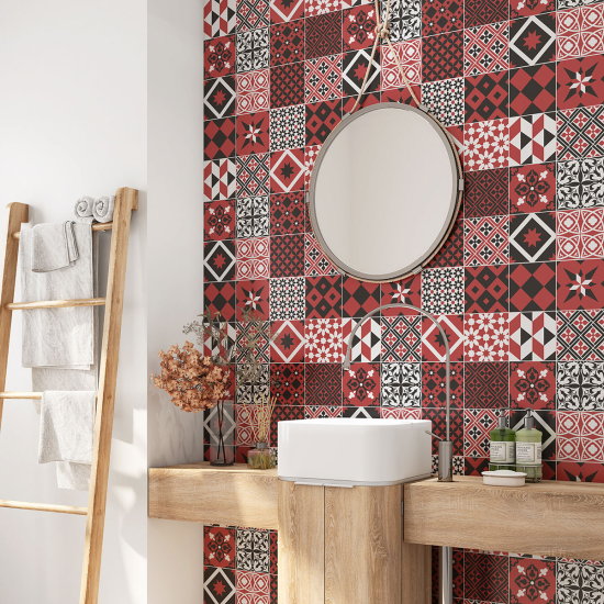 Bathroom Self Adhesive - Cement tile pattern