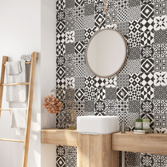 Bathroom Self Adhesive - Cement tile pattern