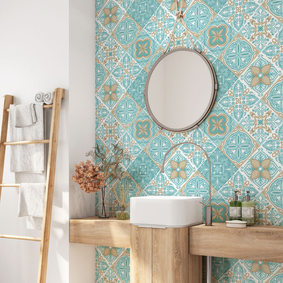 Bathroom Self Adhesive - Cement tile pattern