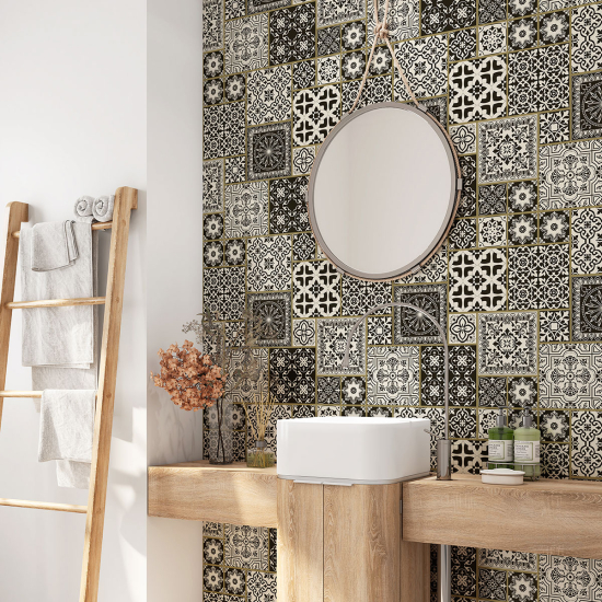 Bathroom Self Adhesive - Cement tile pattern