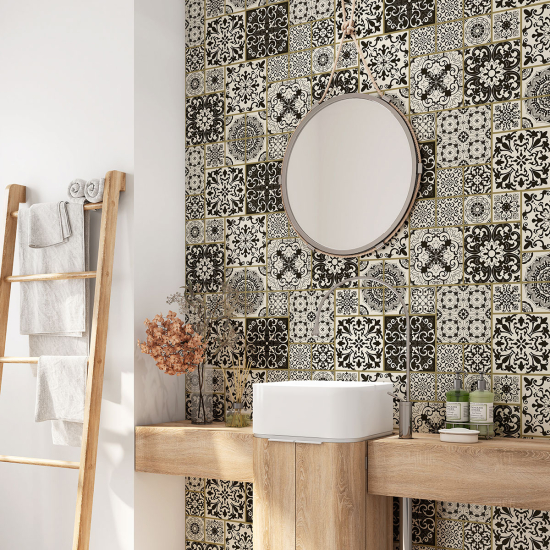 Bathroom Self Adhesive - Cement tile pattern