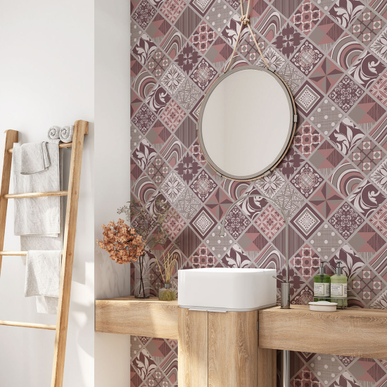 Bathroom Self Adhesive - Cement tile pattern