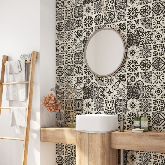 Bathroom Self Adhesive - Cement tile pattern