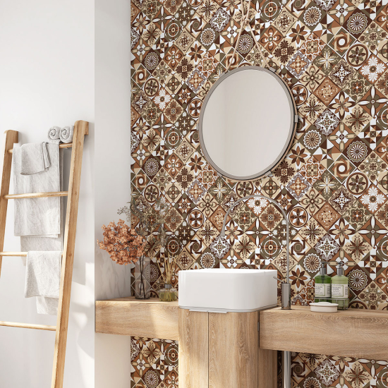 Bathroom Self Adhesive - Cement tile pattern