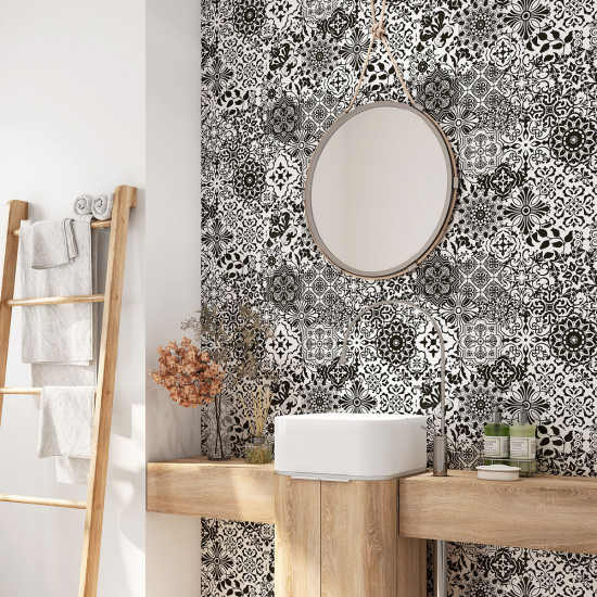 Bathroom Self Adhesive - Cement tile pattern