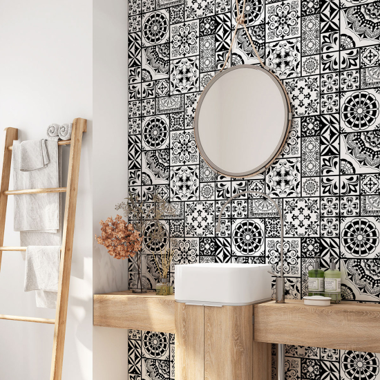 Bathroom Self Adhesive - Cement tile pattern