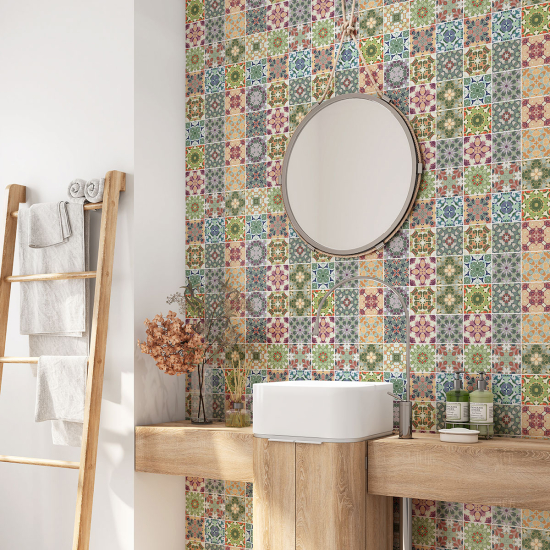 Bathroom Self Adhesive - Cement tile pattern