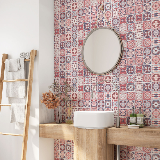 Bathroom Self Adhesive - Cement tile pattern