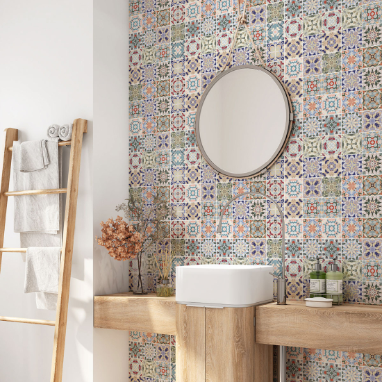 Bathroom Self Adhesive - Cement tile pattern