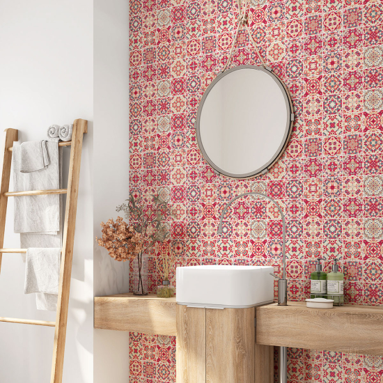 Bathroom Self Adhesive - Cement tile pattern