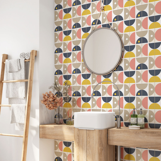 Bathroom Self Adhesive - Geometric Pattern