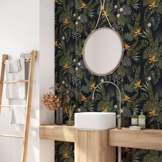 Bathroom Self Adhesive - Tropical leaves