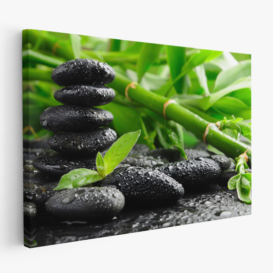 Canvas Print - Bamboo Pebbles