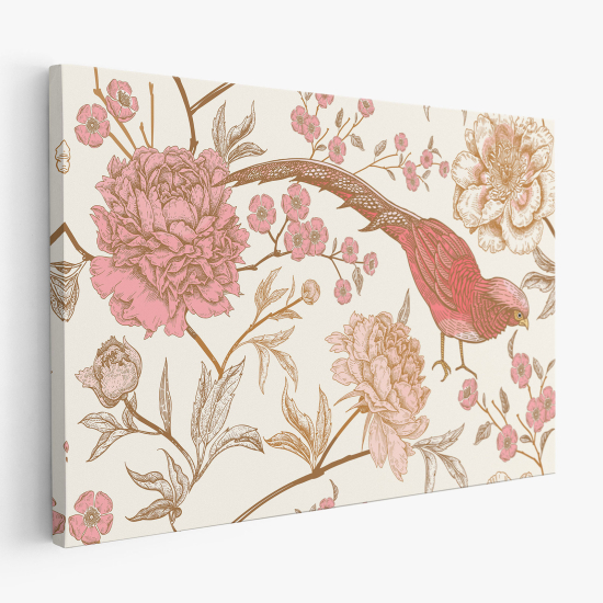 Canvas Print - Bird Flowers