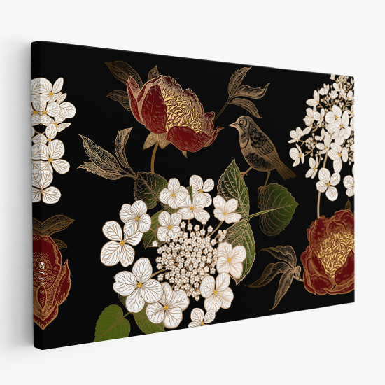 Canvas Print - Bird flowers