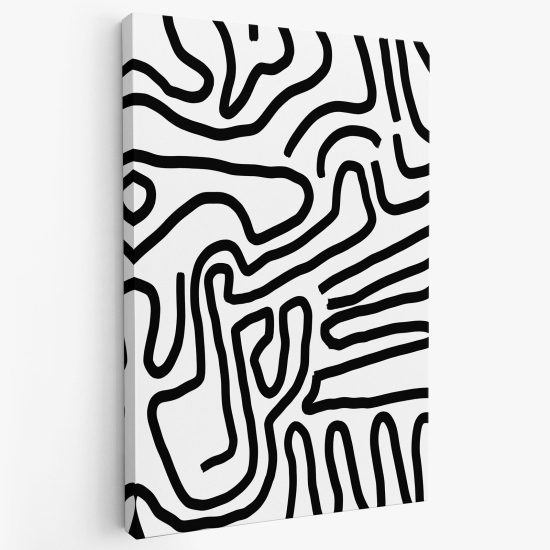 Canvas Print - Black and white geometric pattern