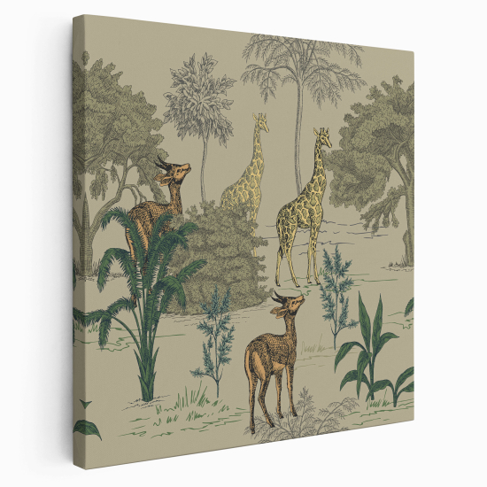 Canvas Print - Child - Animals in the forest