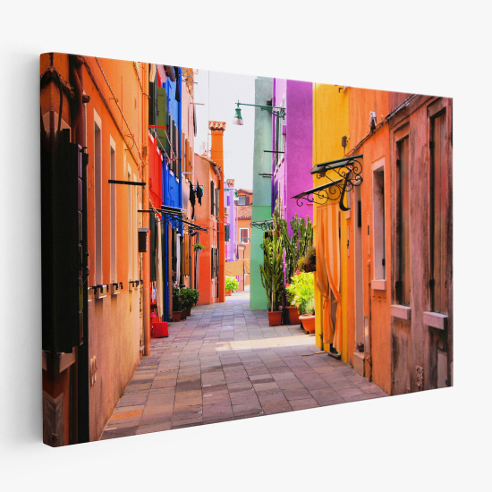 Canvas Print - Colorful alleyway