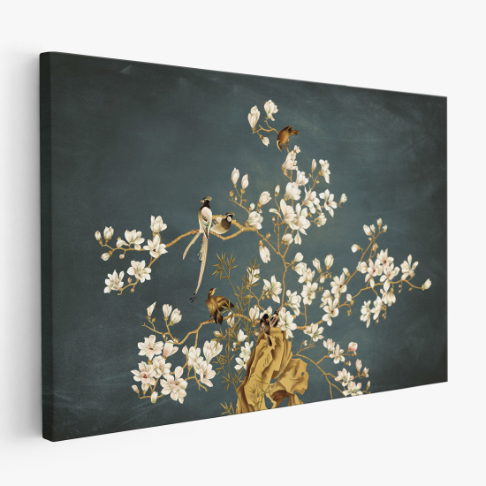 Canvas Print - Flowers Birds