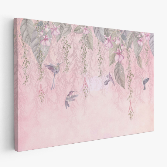 Canvas Print - Flowers Birds