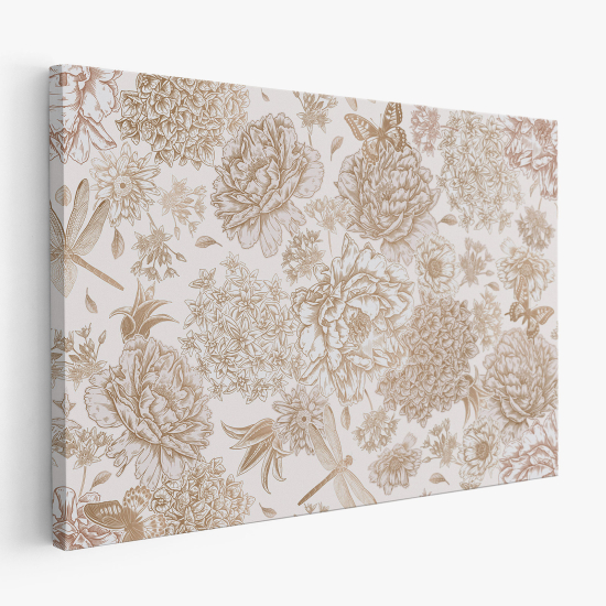 Canvas Print - Flowers Butterflies