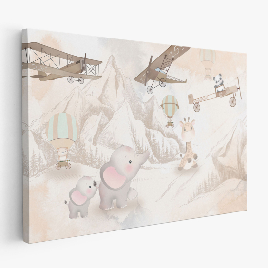 Canvas Print for Kids - Airplanes Animals