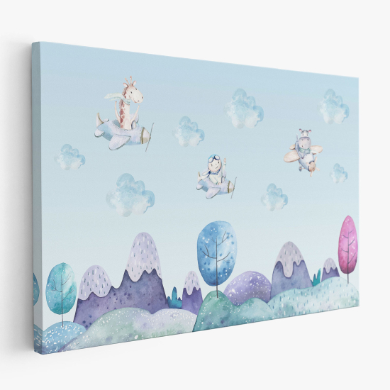 Canvas Print for Kids - Animals Planes