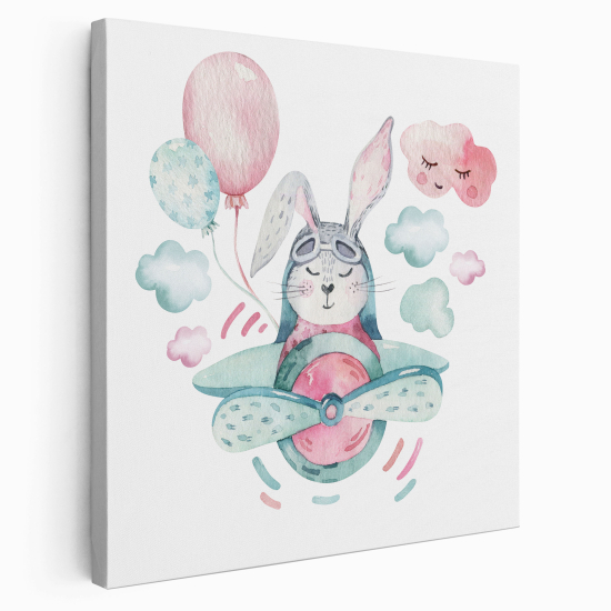 Canvas Print for Kids - Aviator Rabbit