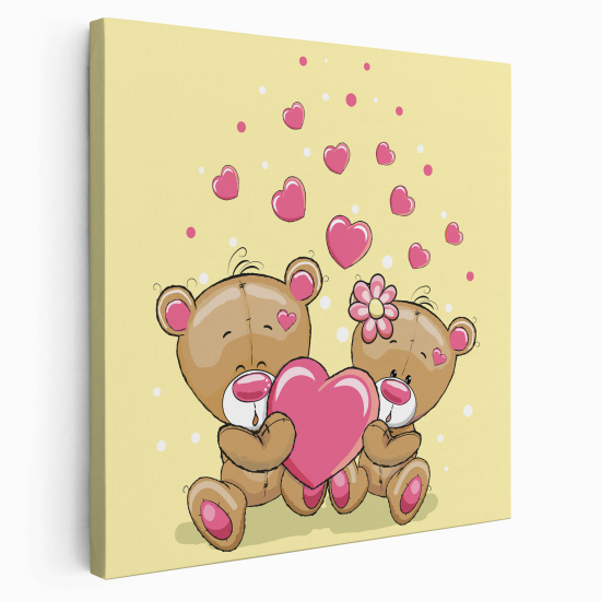 Canvas Print for Kids - Bear hearts