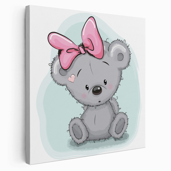 Canvas Print for Kids - Bear with bow