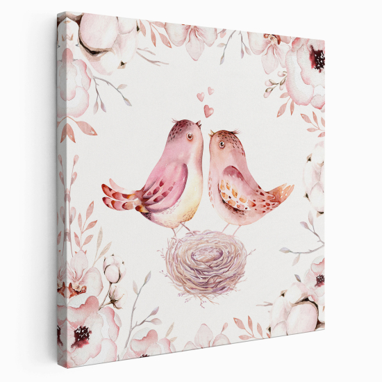 Canvas Print for Kids - Bird Flowers