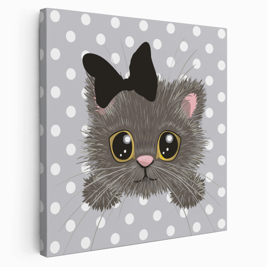 Canvas Print for Kids - Black knot cat