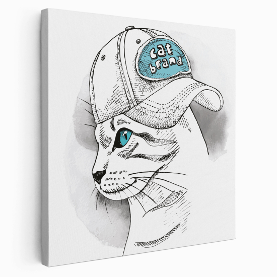 Canvas Print for Kids - Cat cap