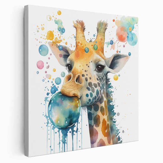 Canvas Print for Kids - Colorful giraffe