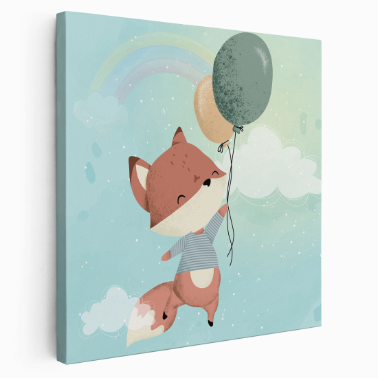 Canvas Print for Kids - Fox Balloons