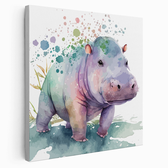 Canvas Print for Kids - Hippopotamus