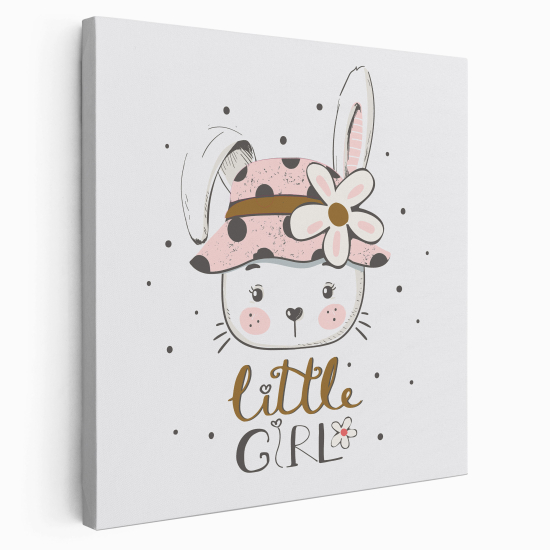 Canvas Print for Kids - Little Girl Rabbit